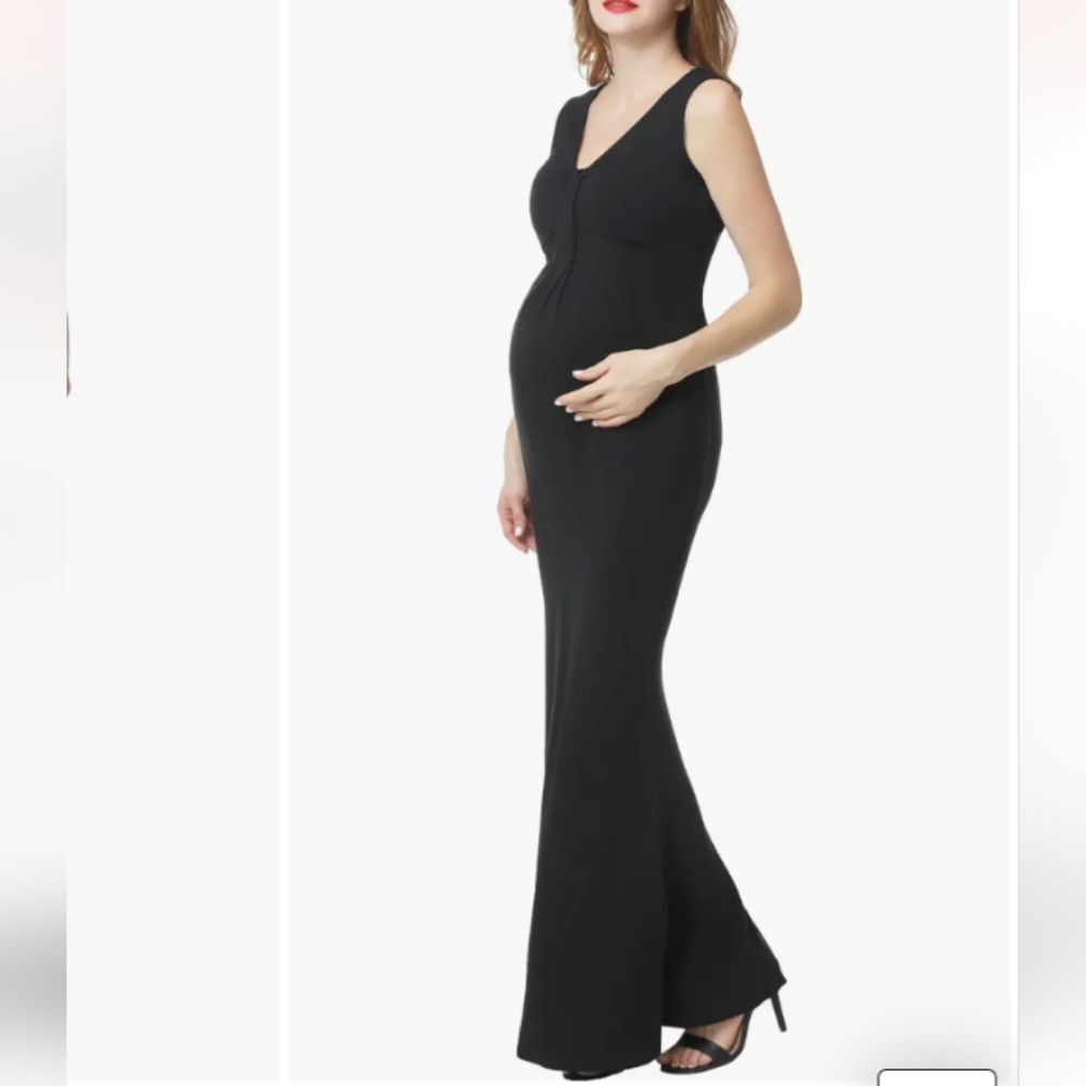 Kimi and Kai Edrei Mermaid Black Maxi Maternity Dress